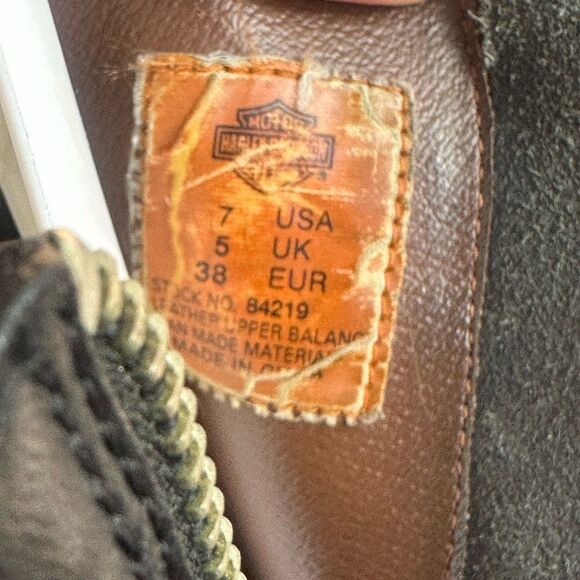 HARLEY-DAVIDSON Vintage Y2K Black Leather Moto Boots Women's 7 HARLEY DAVIDSON - Picture 9 of 13